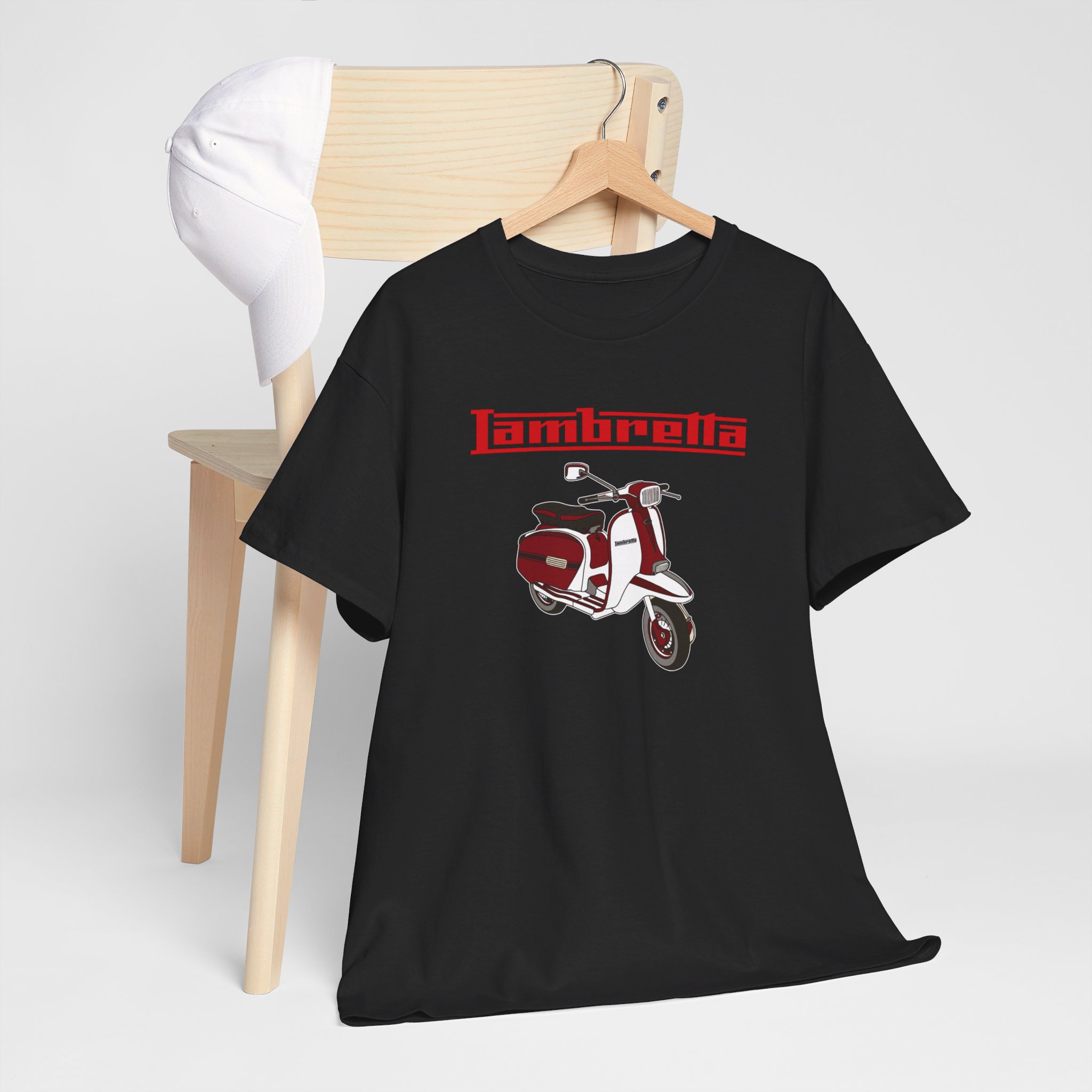 Lambretta Vespa logo scooter motorcycle Unisex Heavy Cotton Tee T-shirt - Image 9