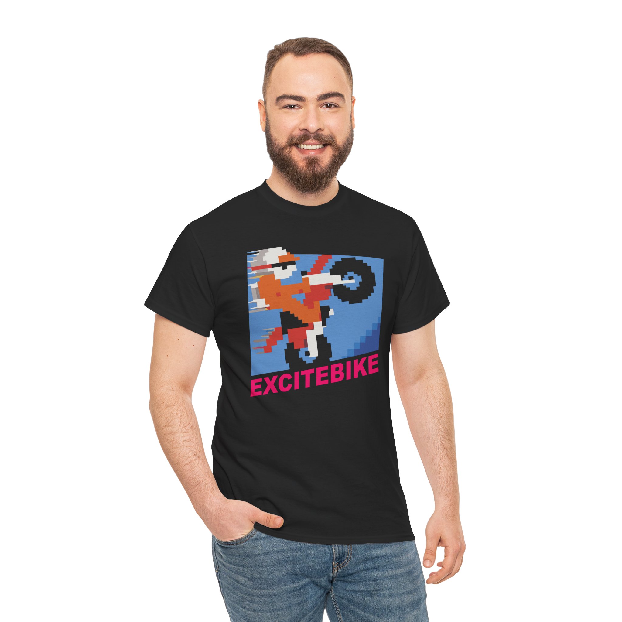 Excitebike Game NES Classic Unisex Heavy Cotton Tee - Image 14