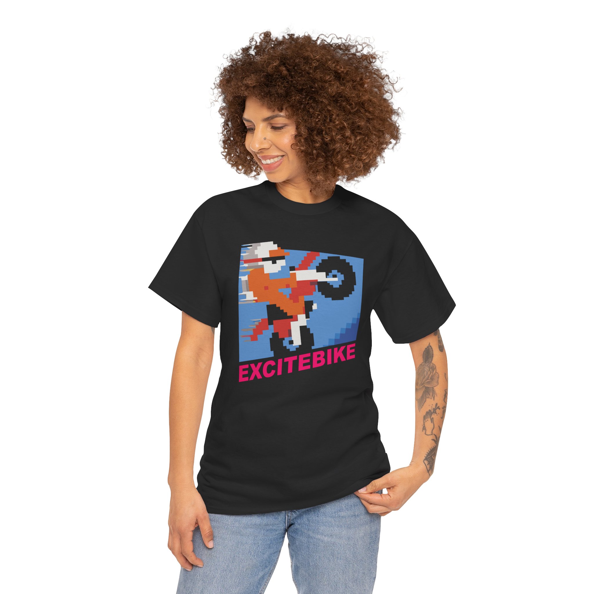 Excitebike Game NES Classic Unisex Heavy Cotton Tee - Image 12
