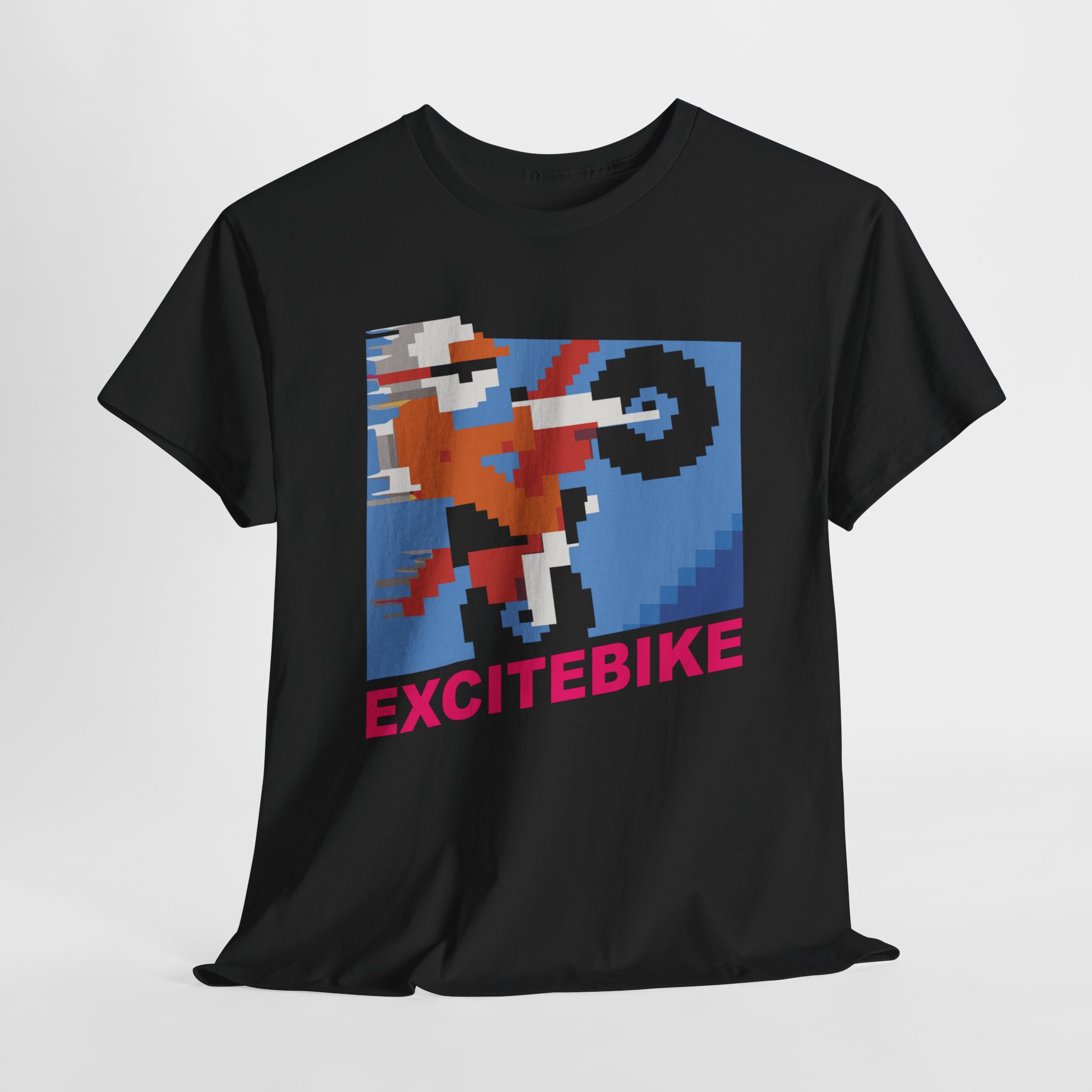 Excitebike Game NES Classic Unisex Heavy Cotton Tee - Image 7