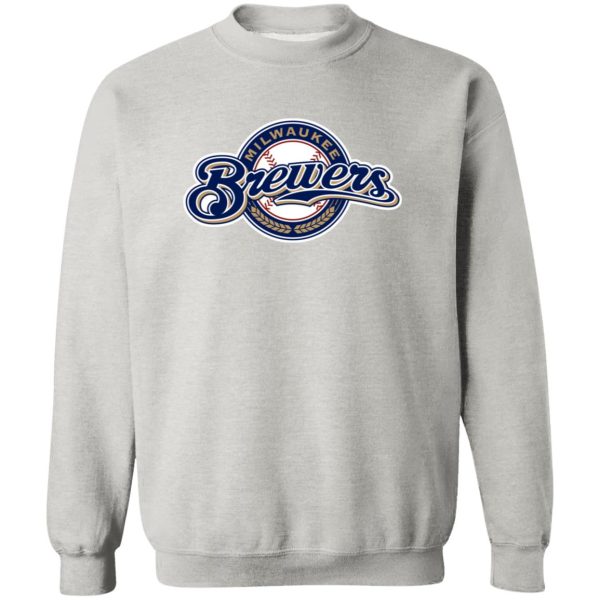 Milwaukee Brewers Baseball Unisex Sizing Blend Material Gildan Crewneck Pullover Sweatshirt