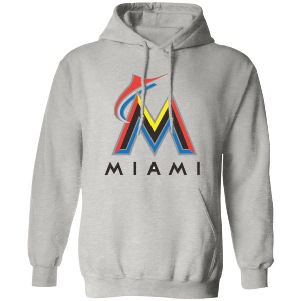 Miami Marlins Baseball  Unisex Sizing Blend Material Pullover Hoodie