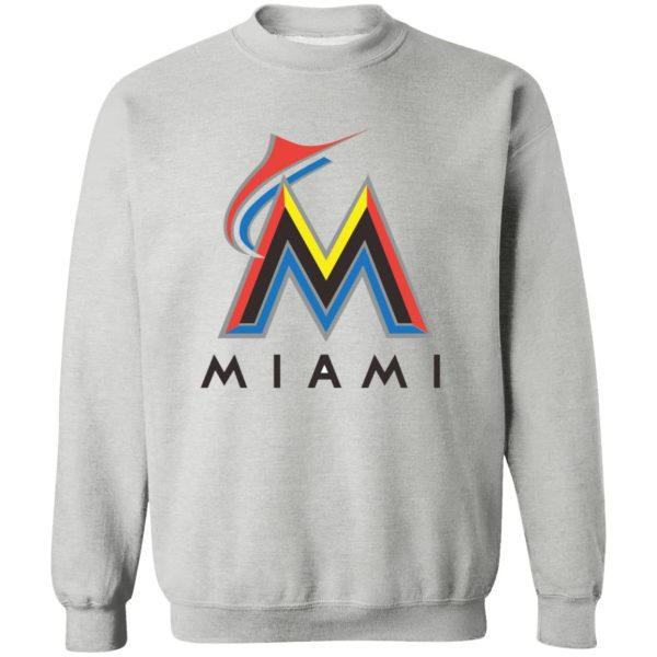 Miami Marlins Baseball  Unisex Sizing Blend Material Crewneck Pullover Sweatshirt - Image 2