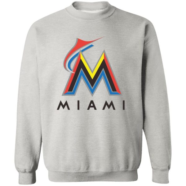 Miami Marlins Baseball  Unisex Sizing Blend Material Crewneck Pullover Sweatshirt