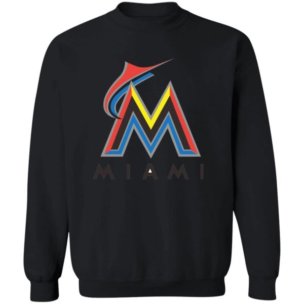 Miami Marlins Baseball  Unisex Sizing Blend Material Crewneck Pullover Sweatshirt - Image 4