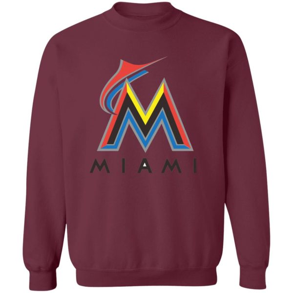 Miami Marlins Baseball  Unisex Sizing Blend Material Crewneck Pullover Sweatshirt - Image 5