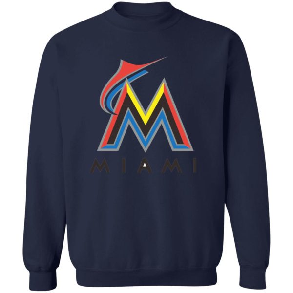 Miami Marlins Baseball  Unisex Sizing Blend Material Crewneck Pullover Sweatshirt - Image 6