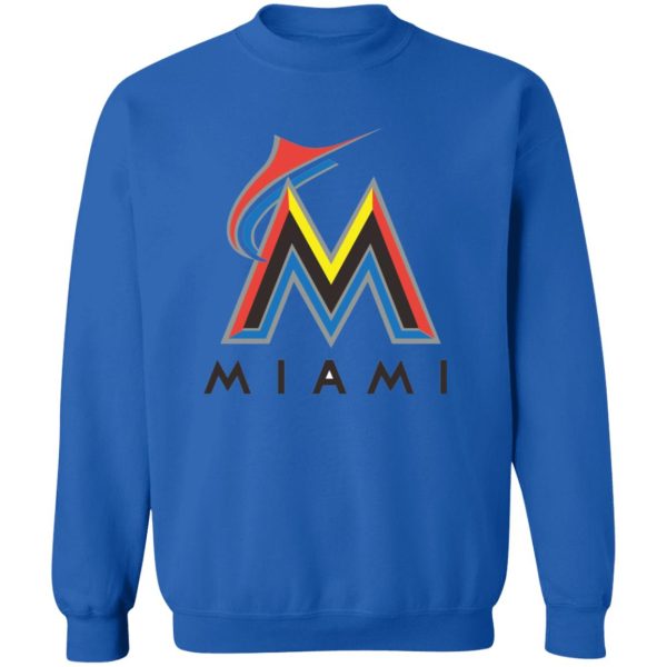 Miami Marlins Baseball  Unisex Sizing Blend Material Crewneck Pullover Sweatshirt - Image 9