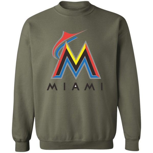 Miami Marlins Baseball  Unisex Sizing Blend Material Crewneck Pullover Sweatshirt - Image 7