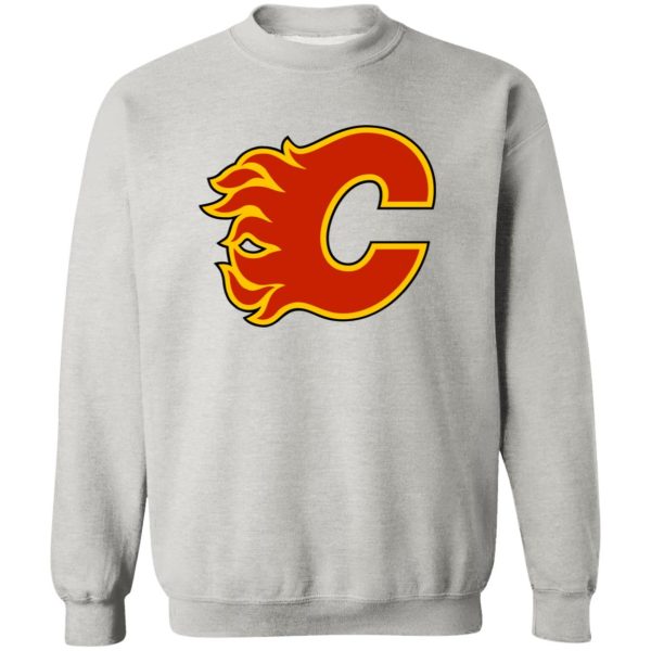 Calgary Flames Ice hockey  Unisex Sizing Blend Material Crewneck Pullover Sweatshirt