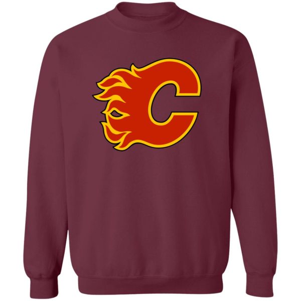 Calgary Flames Ice hockey  Unisex Sizing Blend Material Crewneck Pullover Sweatshirt - Image 5