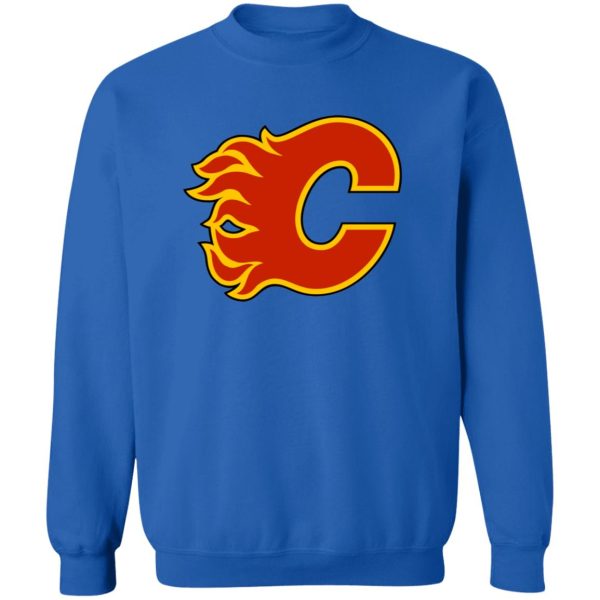 Calgary Flames Ice hockey  Unisex Sizing Blend Material Crewneck Pullover Sweatshirt - Image 9