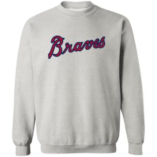 Atlanta Braves Baseball Unisex Sizing Blend Material Crewneck Pullover Sweatshirt