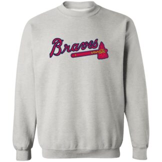 Atlanta Braves Baseball Unisex Sizing Blend Material Crewneck Pullover Sweatshirt